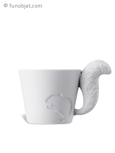Tasse en porcelaine à anse queue d'écureuil avec funobjet.com Horloge murale avec des tasses