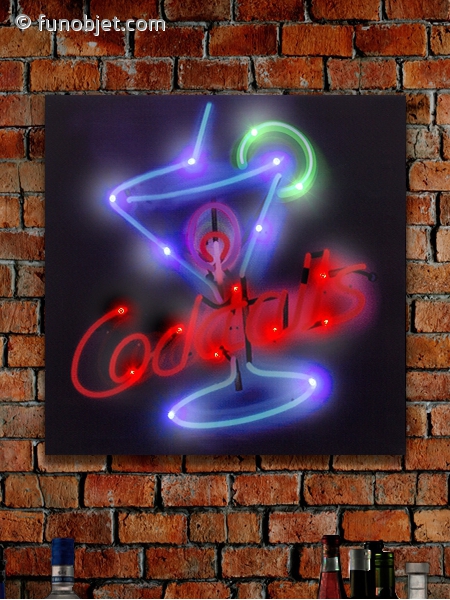 Tableau lumineux par LED cocktail avec